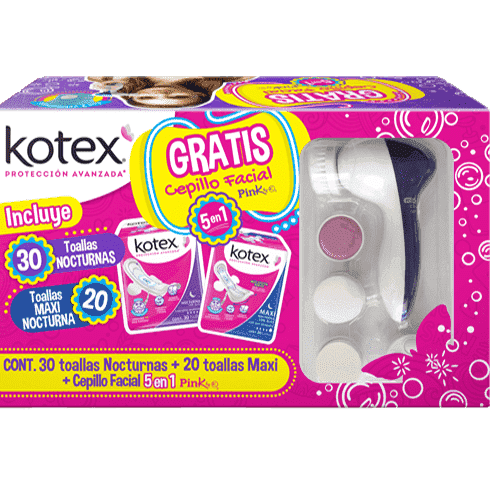 Kotex® Nocturna + Kotex® Maxi + 1 Cepillo Facial