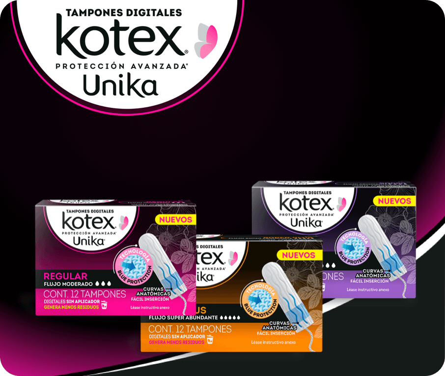 Tampones digitales Kotex® Unika®